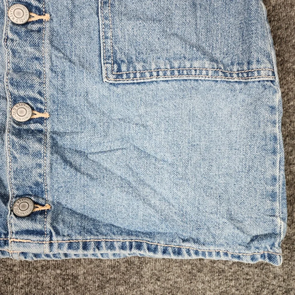 Old Navy Skirt Girls XL 14-16 Denim Mini Light Blue Button Front EUC